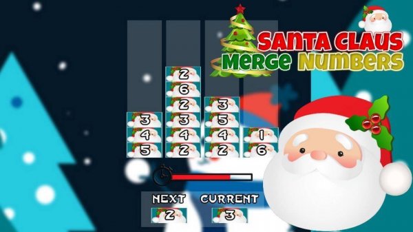 Santa Claus Merge Numbers Puzzle Game