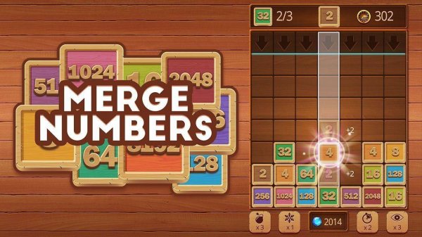 Merge Numbers Wooden Edition - Puzzle Game